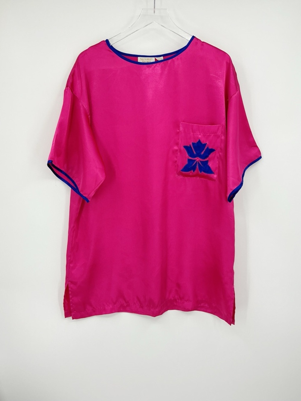 Vintage Victoria Secret Gold Tag Fuchsia Tunic Pajamas